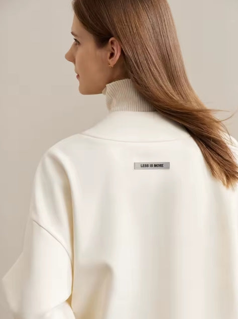 Minimalistische Mode: Elegante Vrouwen 2-delige Set - Losse Sweatshirt & Rechte Pijpen Broek voor Herfst en Winter 2024