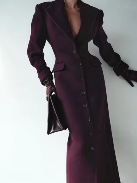 "Elegant Cropped Wool Overcoat for Women: Waist-Up Design &amp; Flip Pockets - 2024 Fashion"